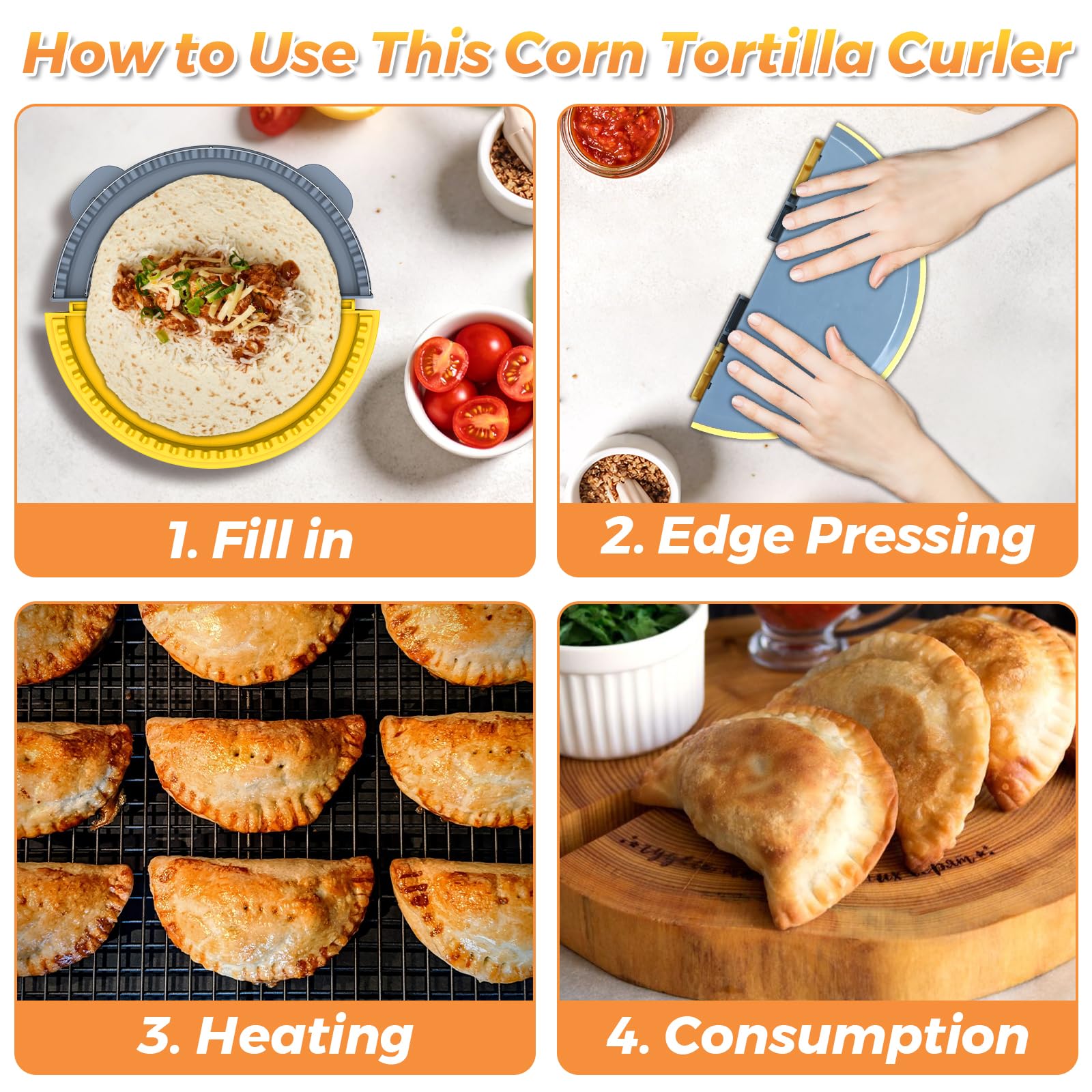 Tiiyee 4-in-1 tortilla sealer with detachable crimper for easy cleaning.