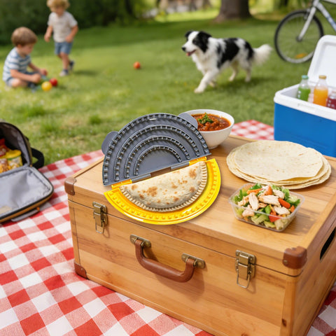 Tiiyee 4-in-1 tortilla sealer featuring a smooth plastic surface to reduce sticking.