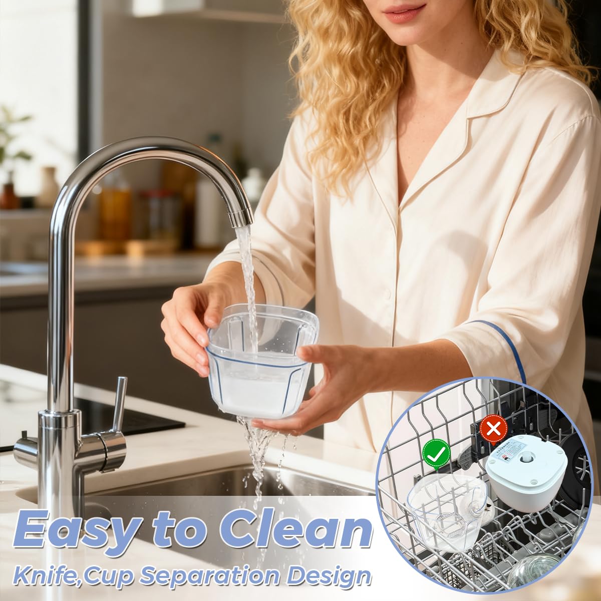 Waterproof design of Tiiyee chopper for simple rinse cleaning