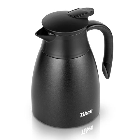 Tiken 34 Oz Thermal Carafe with leak-proof lid for spill-free pouring.