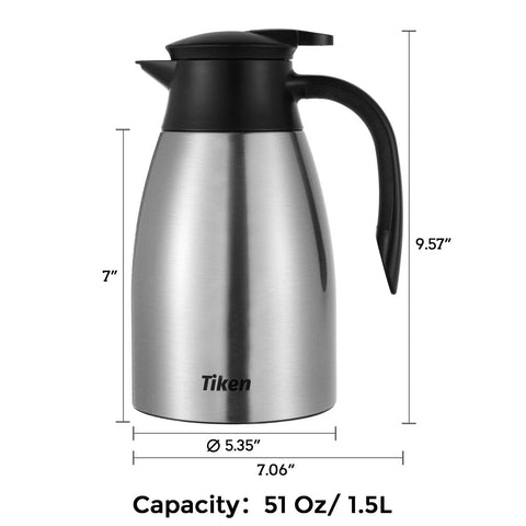 Close-up of leak-proof lid on Tiken carafe for drip-free pouring