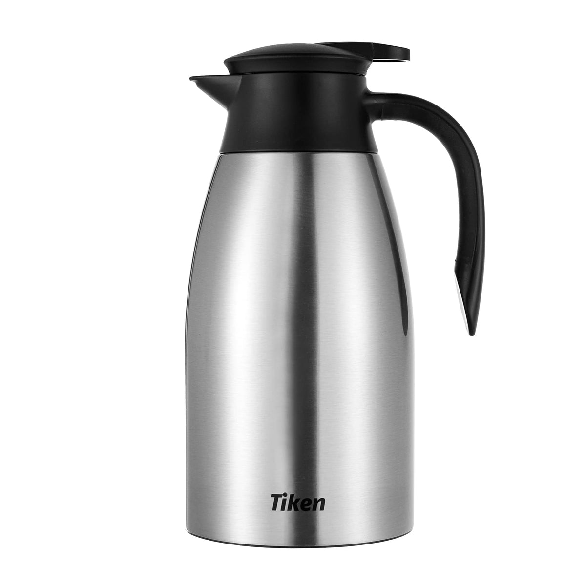 Tiken 68oz thermal carafe preserves heat for hours.