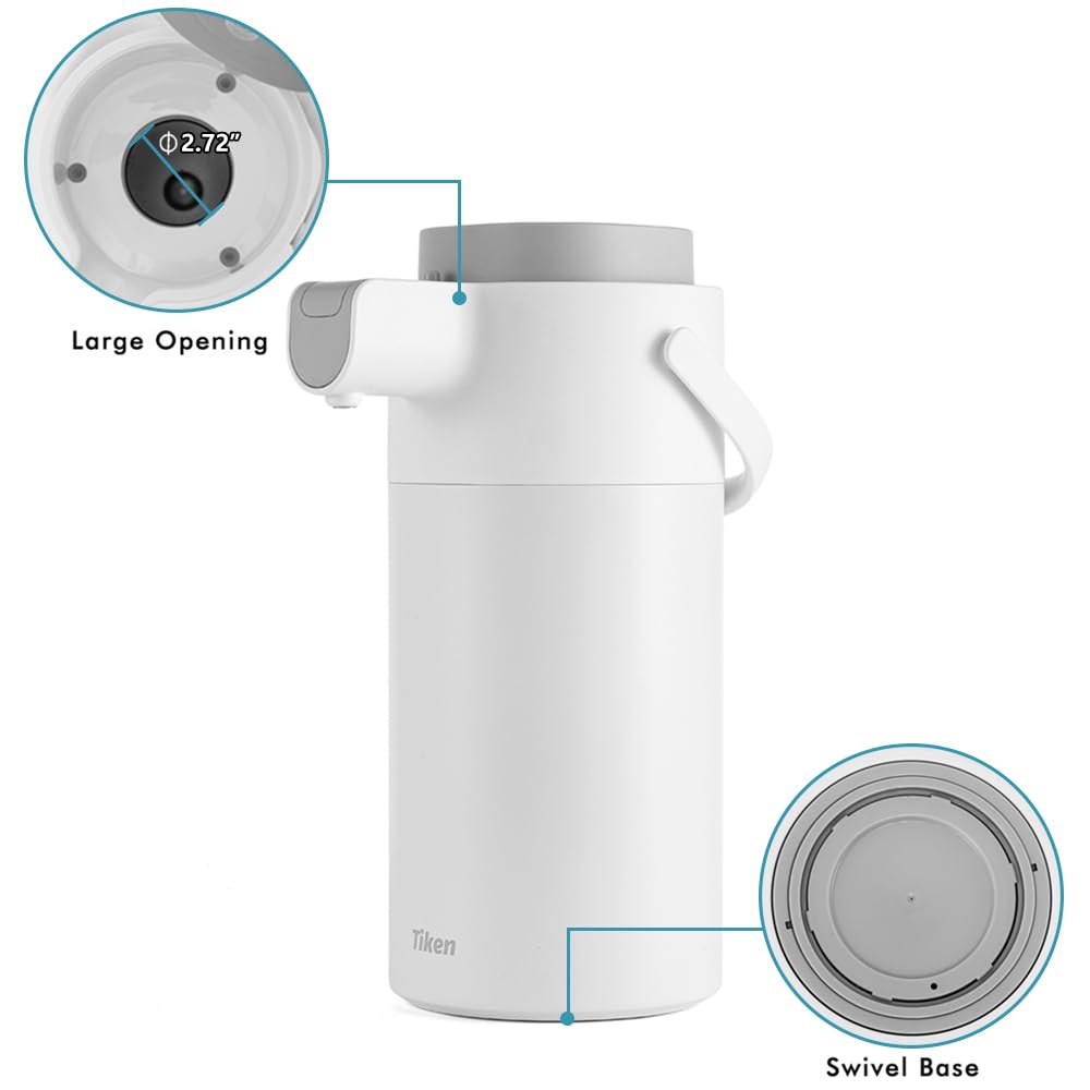 Tiken airpot 135oz capacity is ideal for offices and events.