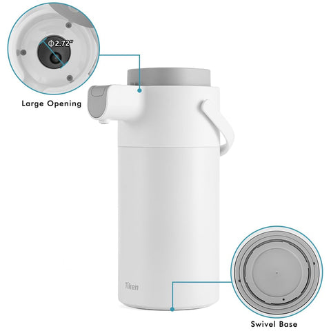 Tiken airpot 135oz capacity is ideal for offices and events.