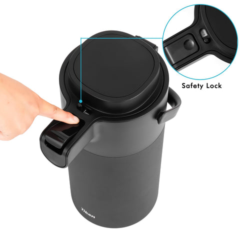 Tiken Airpot 135oz capacity ideal for large gatherings.