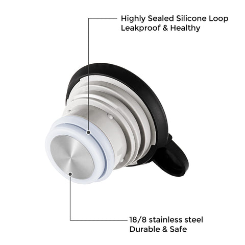 Tiken dual silicone rings help seal and prevent leaks during serving.