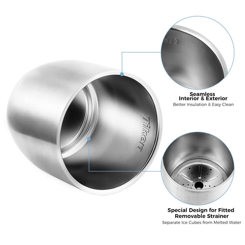 Tiken ice tong with teeth grips ice securely.