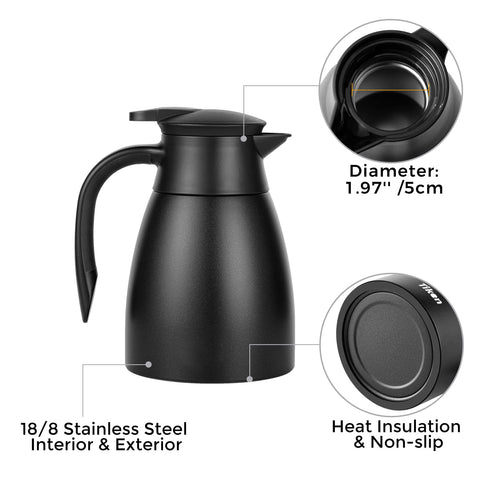 Tiken non-slip base keeps the carafe steady on counters.