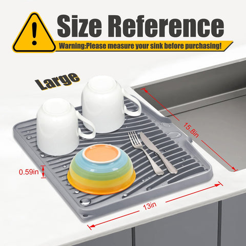 TIKNIK mat with anti-slip design secures dishes on the counter.