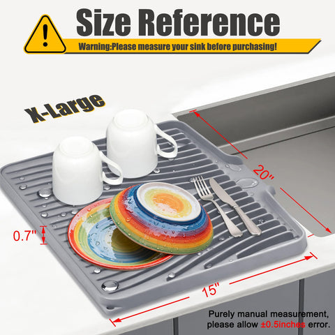 TIKNIK silicone mat close-up showing integrated drain for efficient water disposal.