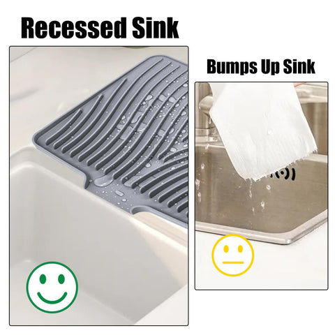 TIKNIK folding silicone drying mat stores neatly after use.