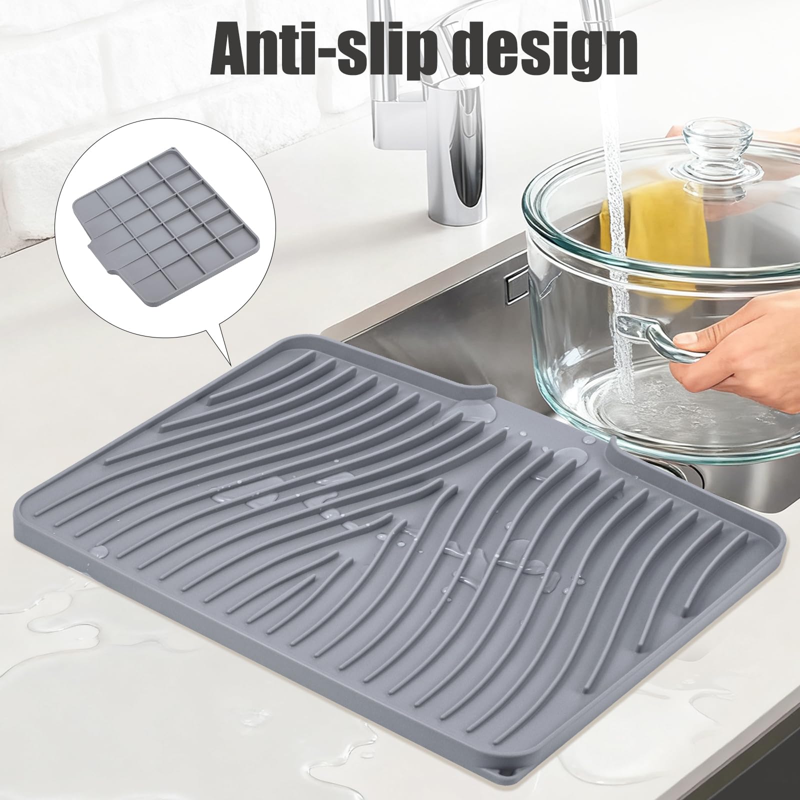 TIKNIK silicone mat resists heat up to 450°F, protecting surfaces.