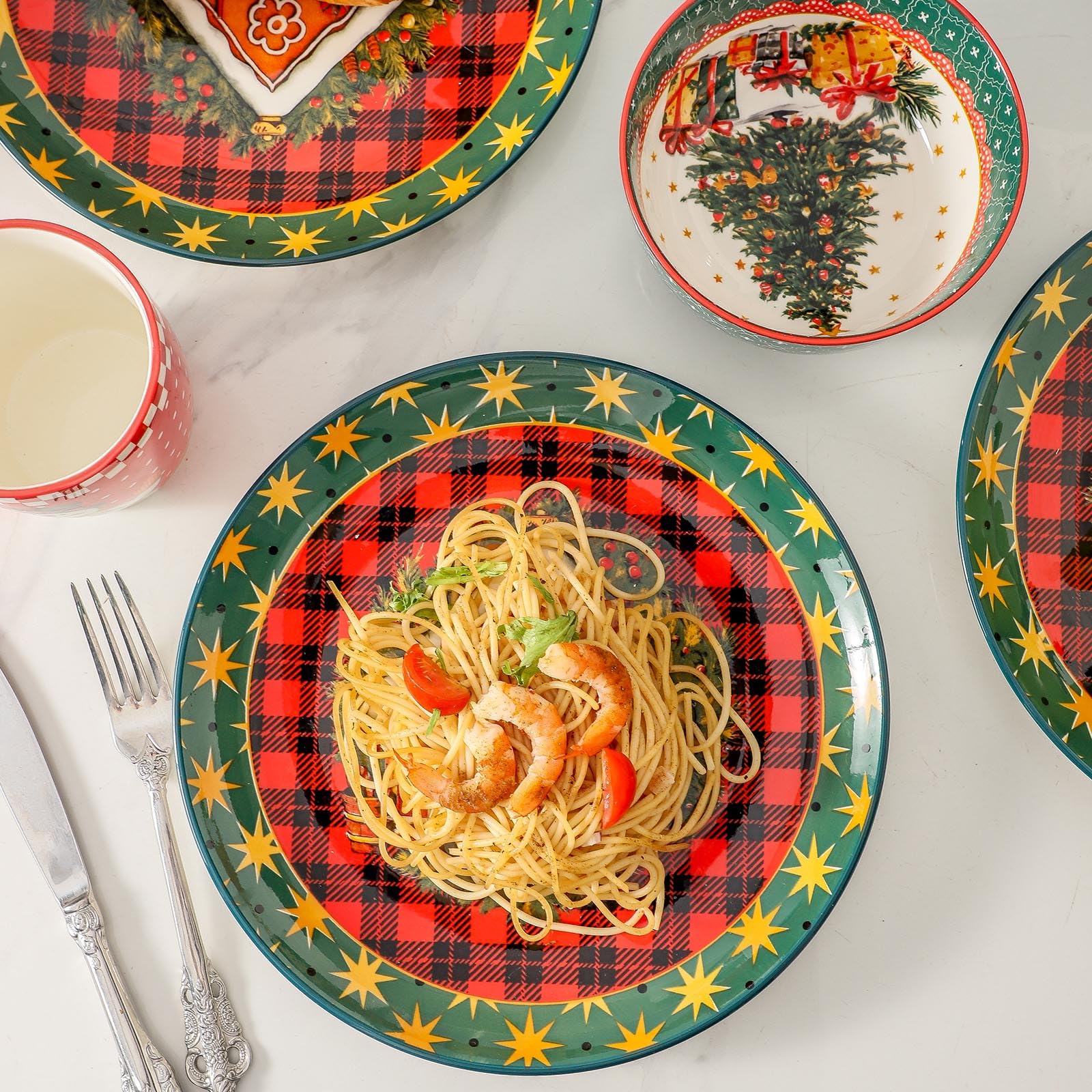 Tikooere dishwasher-safe plates ease cleanup after festive dinners.