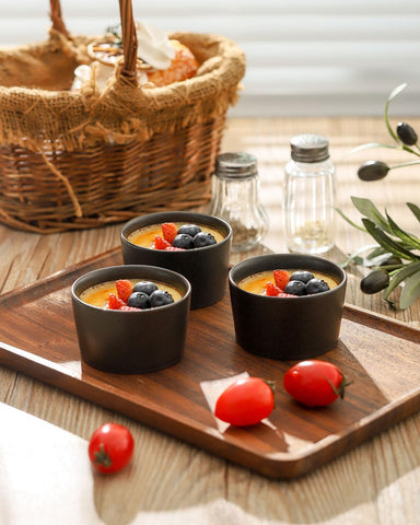 Tikooere soufflé dishes; durable stoneware perfect for light, airy desserts