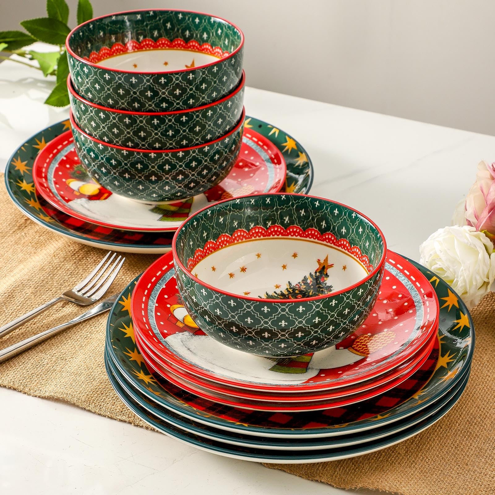 Tikooere stoneware 10.5-inch plates 4pc for main courses.