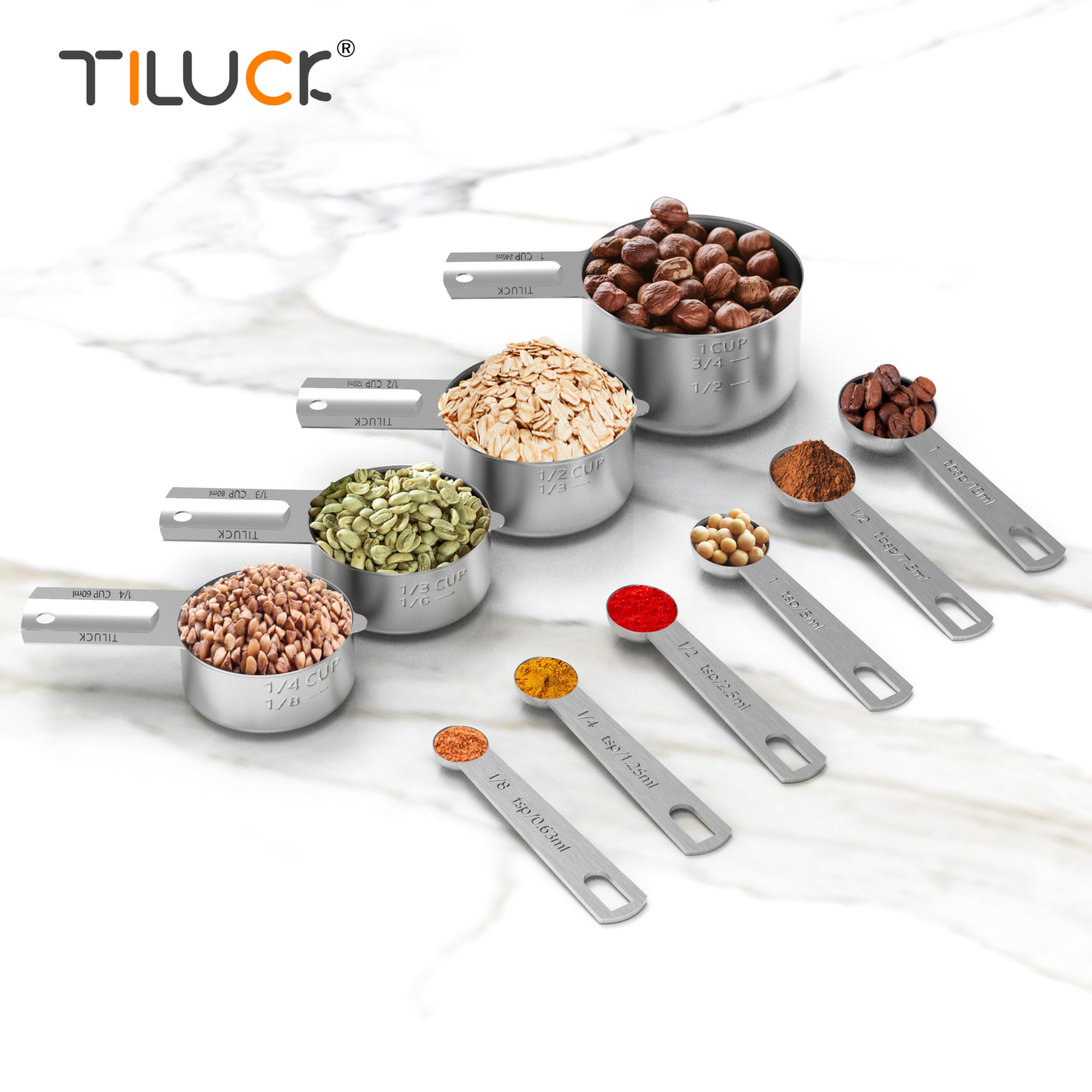 TILUCK dishwasher-safe measuring set for simple cleanup