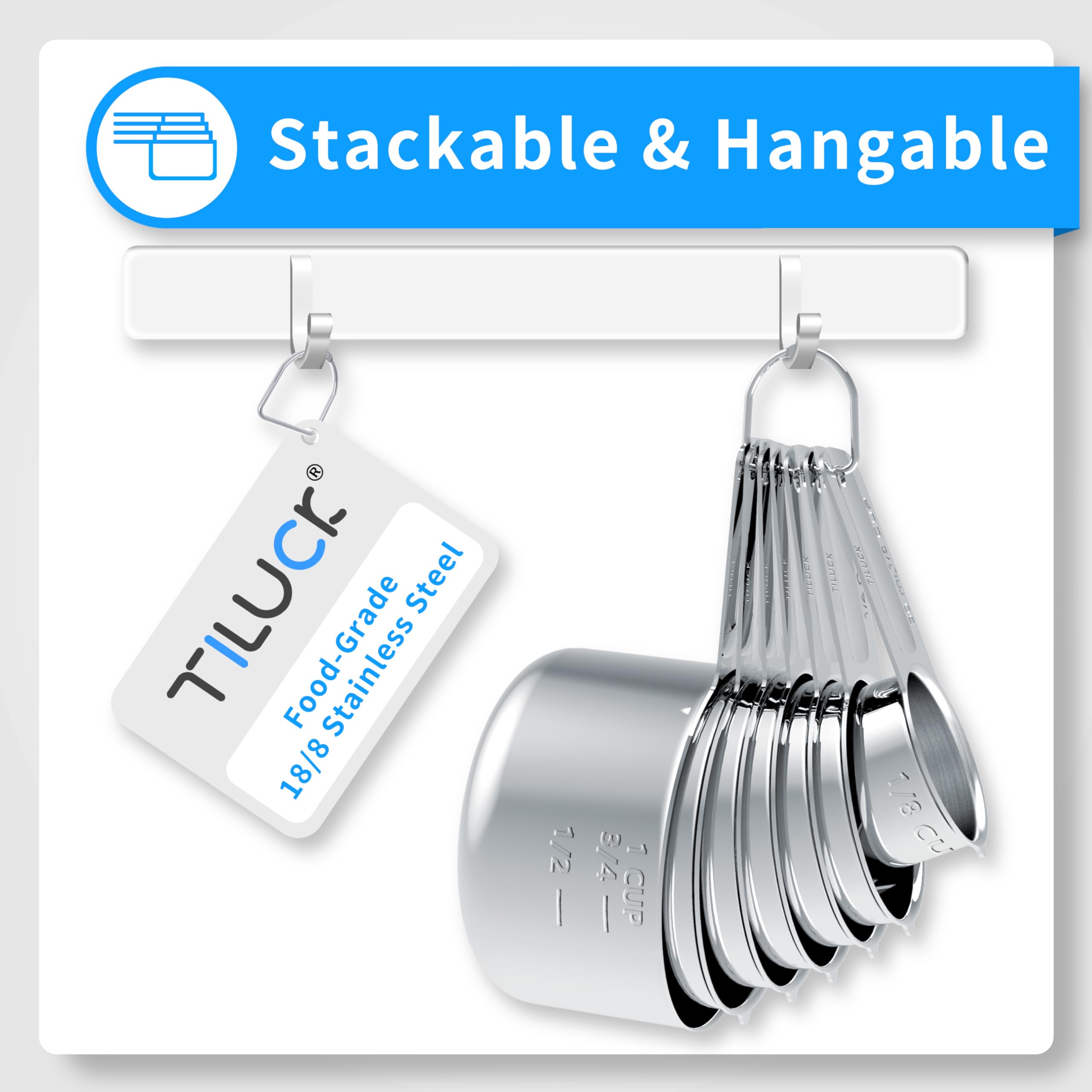 TILUCK dishwasher-safe measuring set for easy cleaning.