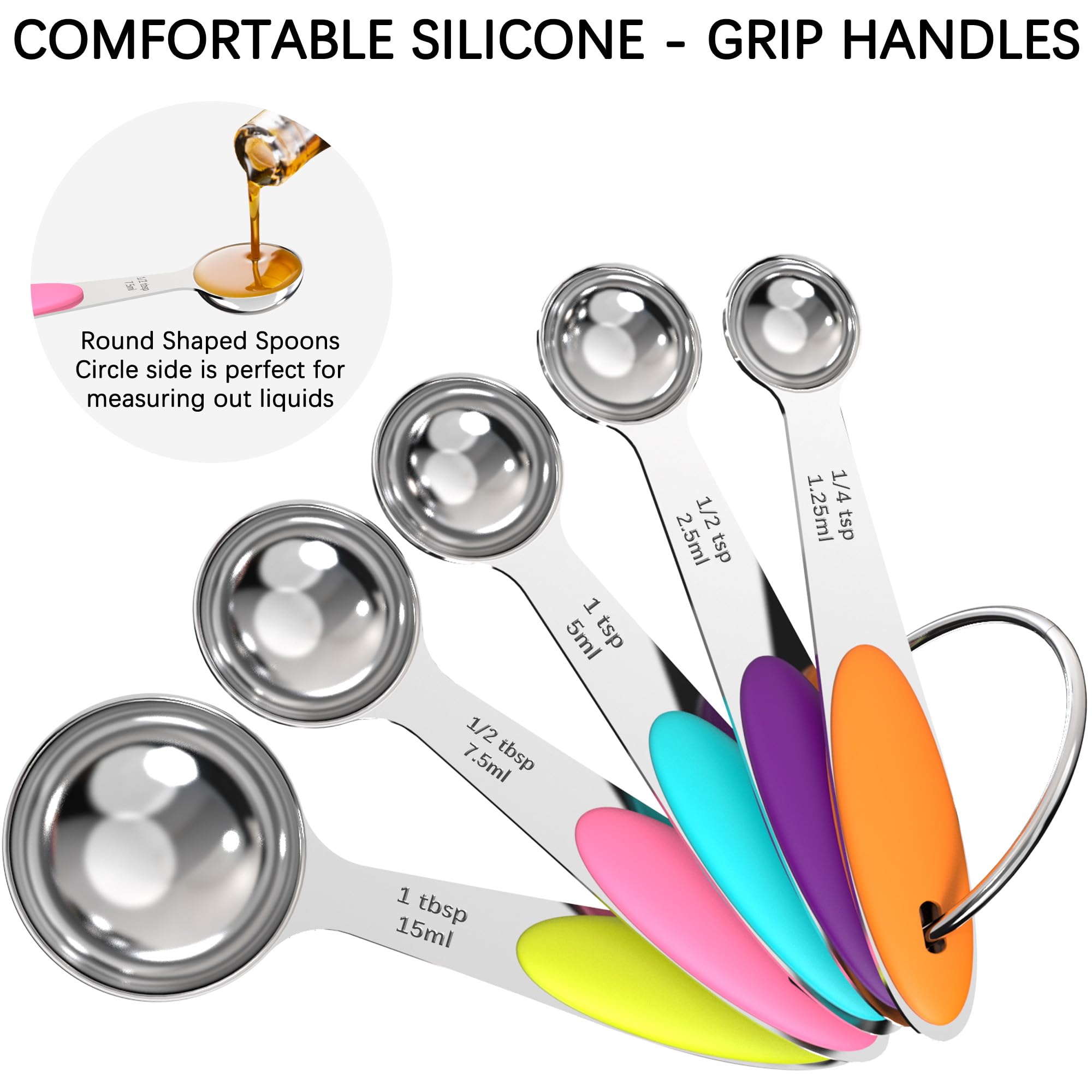 TILUCK ergonomic silicone handles provide a comfortable grip during cooking.