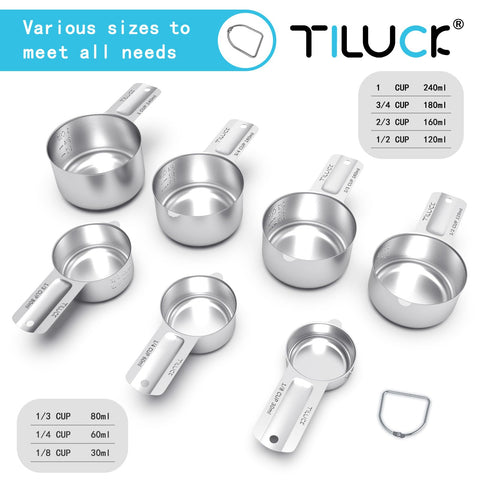 TILUCK cups stacked neatly to showcase space-saving, dishwasher-safe design.