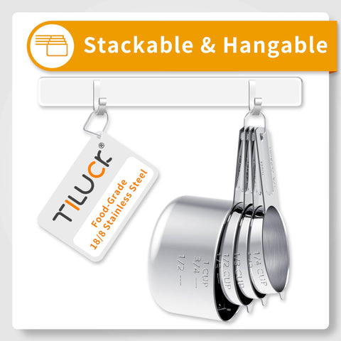 TILUCK measuring cups with engraved sizes for easy reading