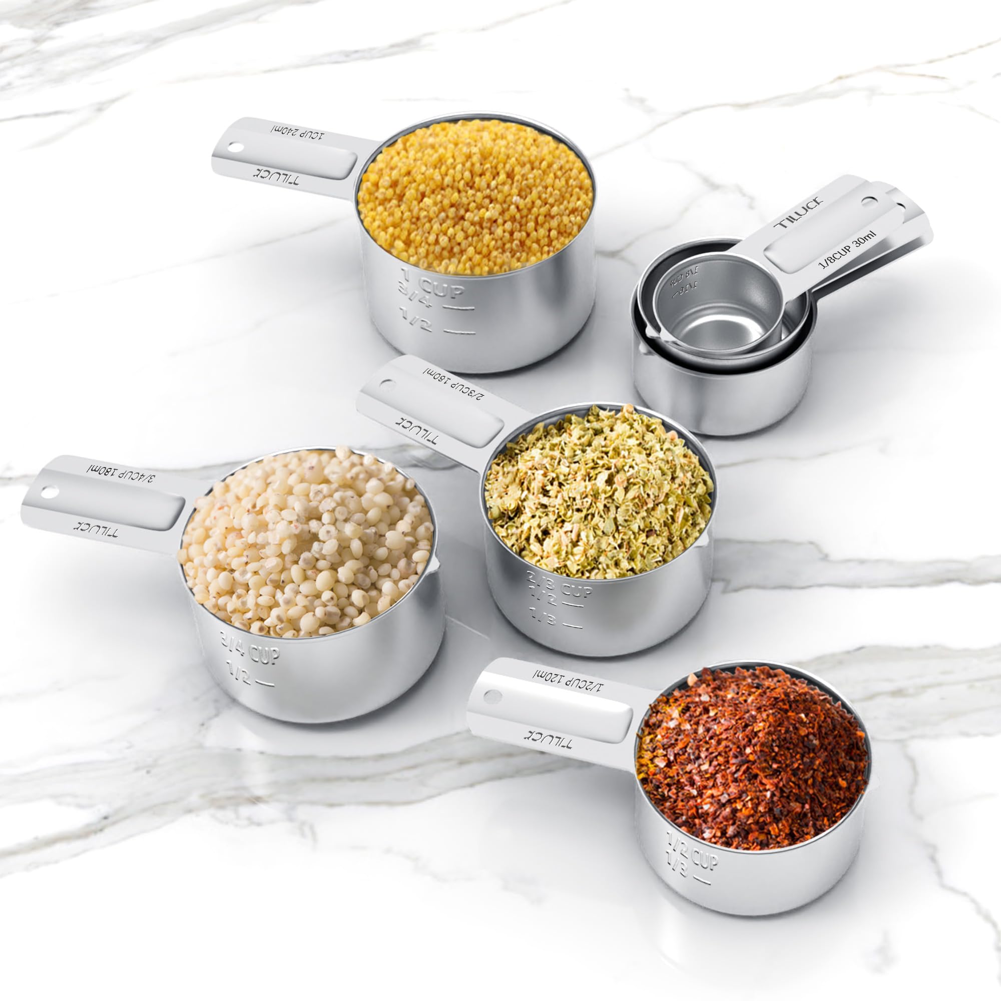 TILUCK pour-spout design enables controlled transfer for liquids.
