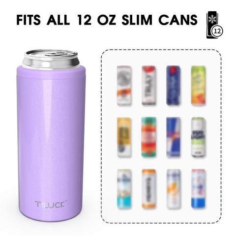 TILUCK Skinny Can Cooler in stainless steel offers a BPA-free, durable finish.