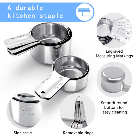 TILUCK three-quarter cup measuring cup ideal for medium portions.