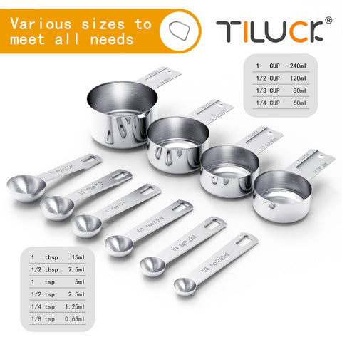 TILUCK stainless steel measuring spoons for accurate small-quantity prep