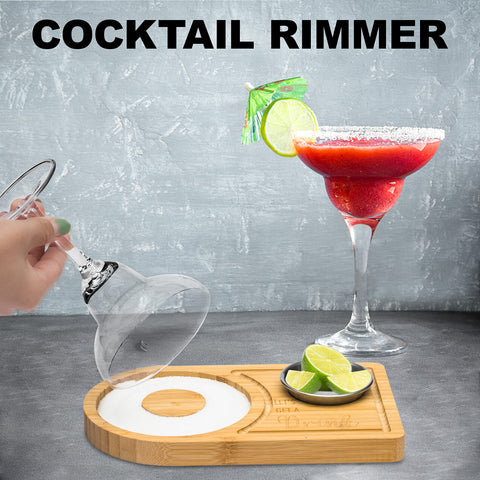 Timani rimmer set demonstrates dipping action on a glass rim
