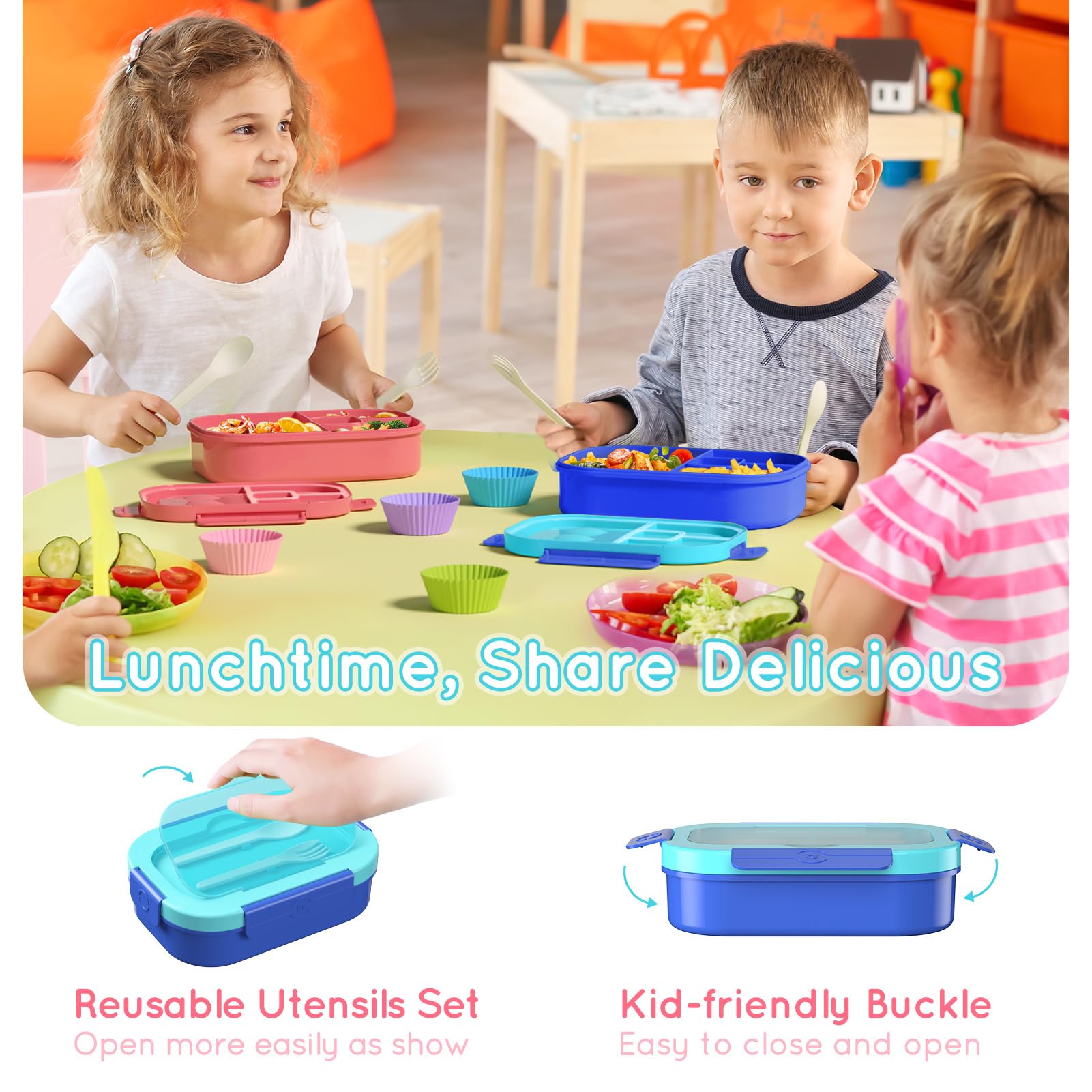 TIME4DEALS 2-pack bento set provides versatile lunch options for home, school, or office