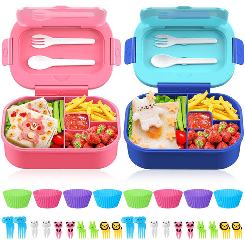 TIME4DEALS bento box with four compartments keeps meals neatly separated for kids