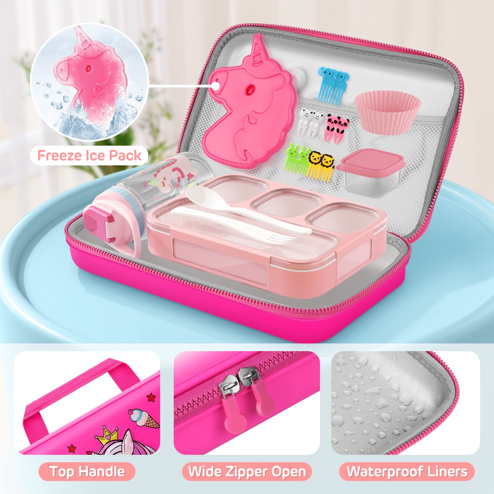 TIME4DEALS four-compartment bento container keeps portions organized at school