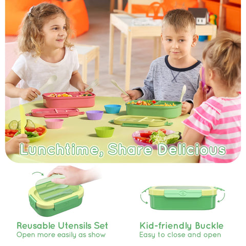TIME4DEALS microwave-safe bento allows reheating meals quickly with lid removed
