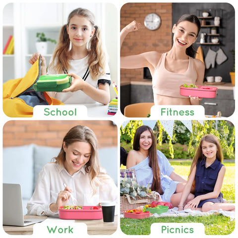 TIME4DEALS 44oz capacity supports balanced portions for kids lunches and snacks