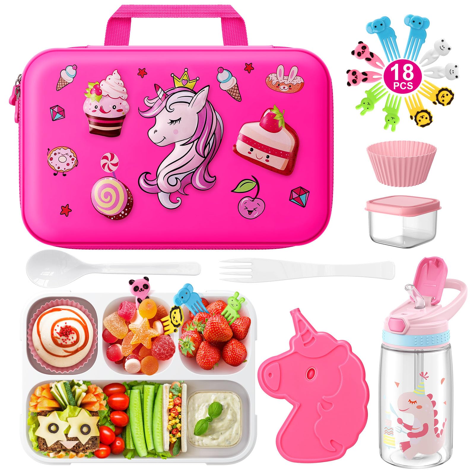 TIME4DEALS unicorn lunch bag with bright design for kid-friendly school meals