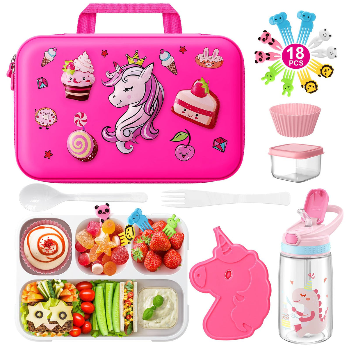 TIME4DEALS unicorn lunch bag with bright design for kid-friendly school meals