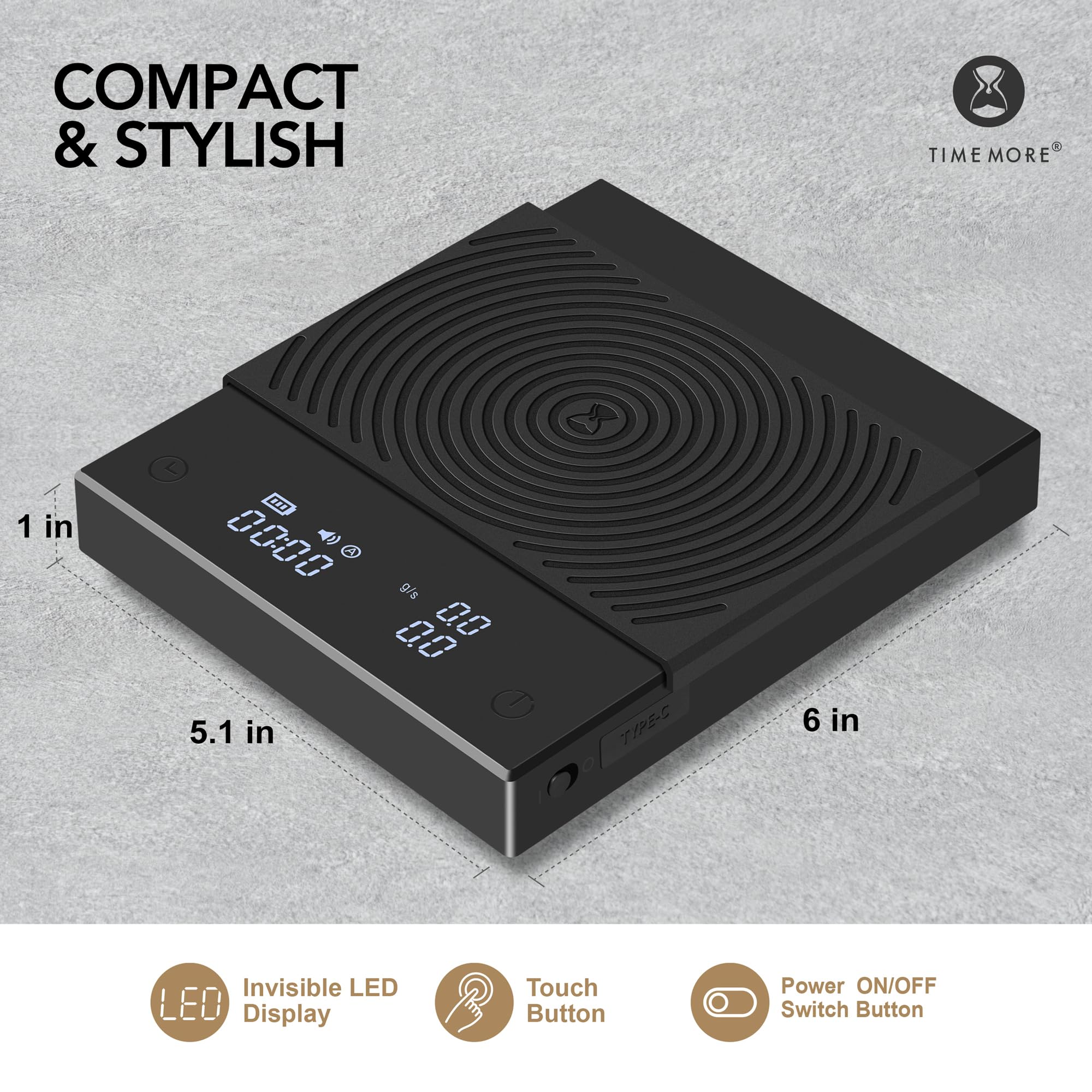 Timemore Black Mirror Basic 2 scale measuring range 0.1–2000 g.