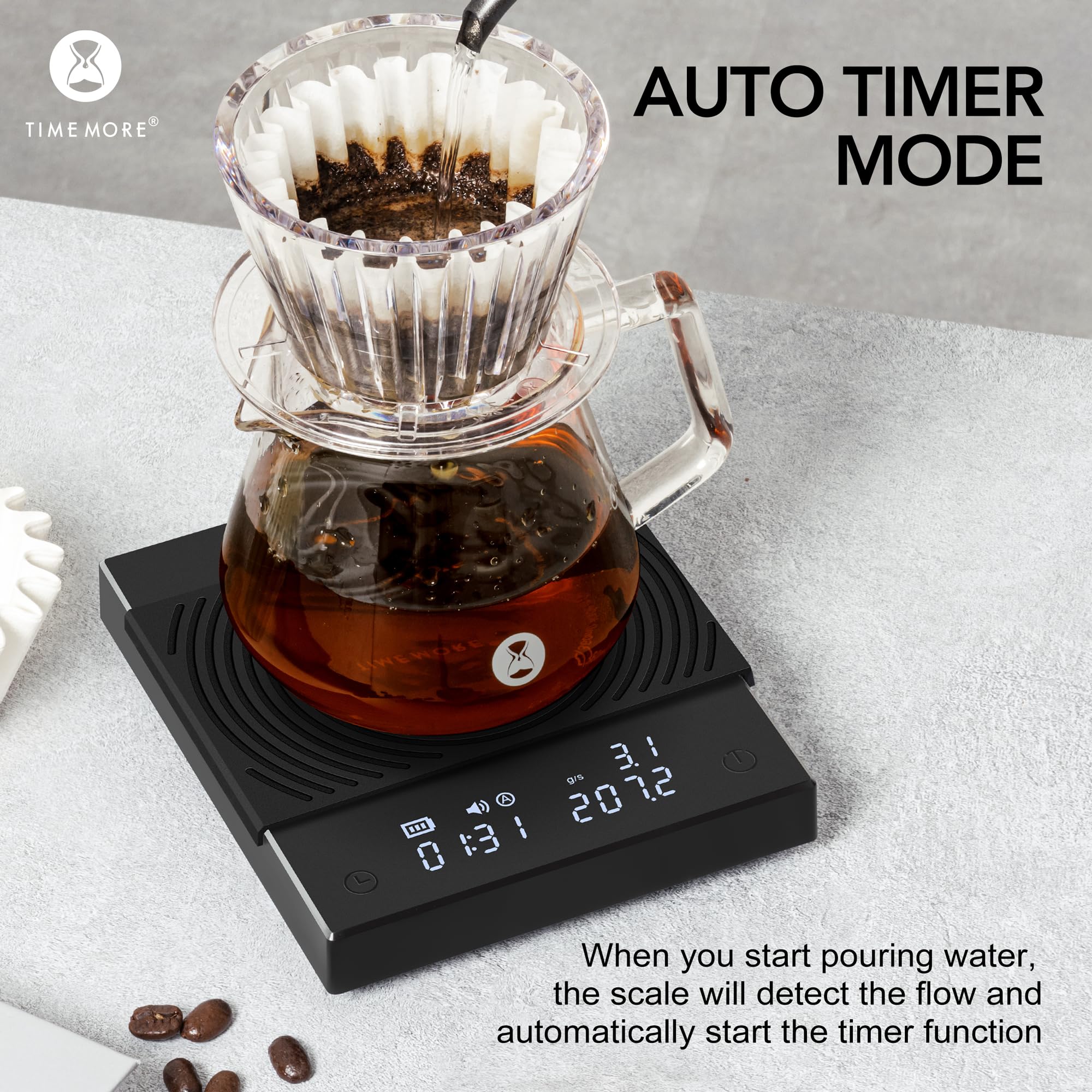 Timemore Black Mirror Basic 2 scale USB-C charging port for versatile power.