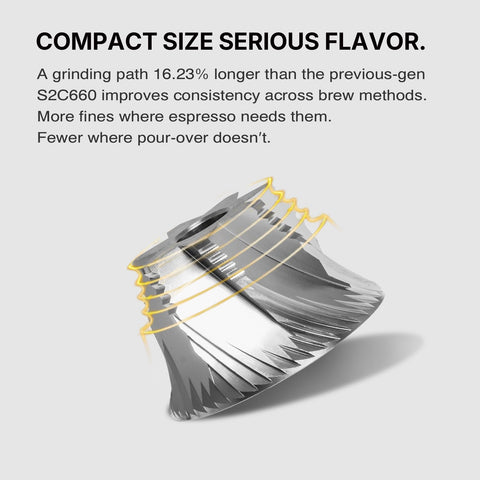 TIMEMORE C5 Pro 48-level coarseness scale for versatile brewing.
