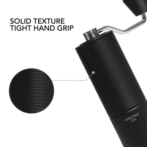 TIMEMORE Chestnut C2S cleaning brush included for quick maintenance.