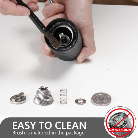 TIMEMORE Chestnut C2S double-bearing axis ensures smooth, centered rotation.