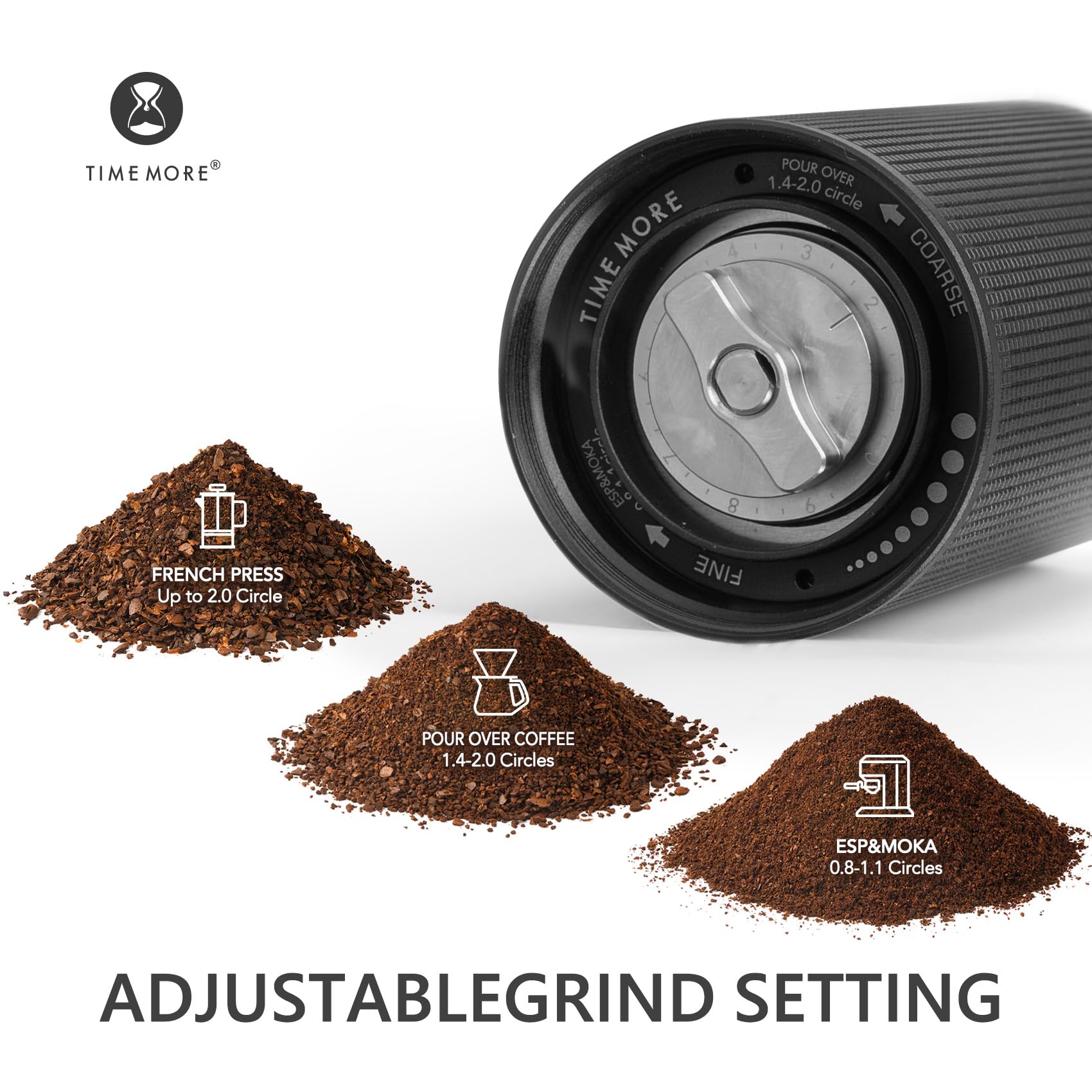 TIMEMORE Chestnut C3 ESP Pro espresso setting emphasizes consistency for rich shots.