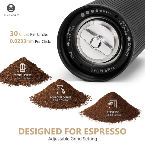 TIMEMORE Chestnut C3 ESP Pro folded handle angle, ideal for travel.