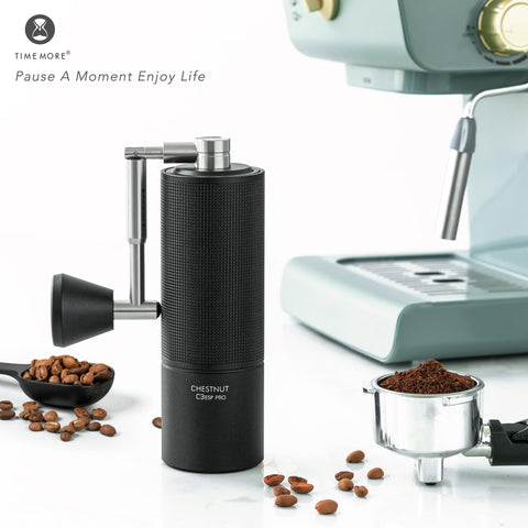 TIMEMORE Chestnut C3 ESP Pro ready-to-use grind range for espresso to French press.