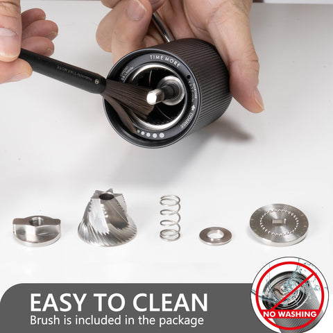 TIMEMORE Chestnut C3 ESP stainless steel burrs ensure consistent particle size.