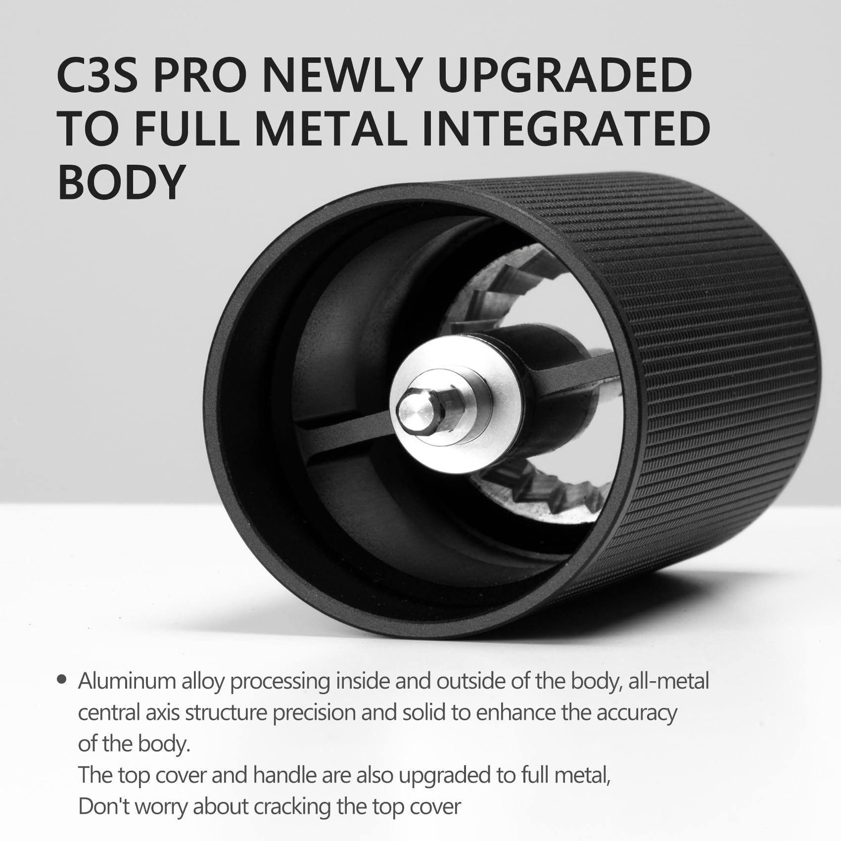 TIMEMORE Chestnut C3S Pro foldable handle enables compact, portable grinding.