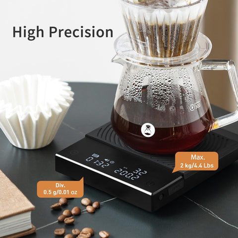 TIMEMORE Coffee Scale Basic 2.0 USB rechargeable port for daily use
