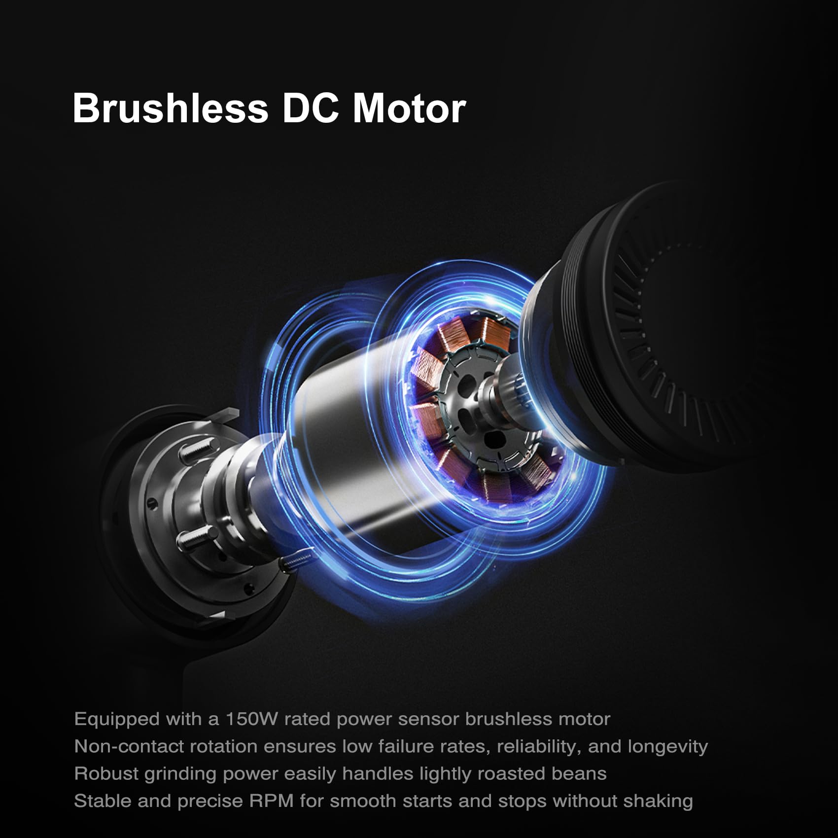 TIMEMORE Sculptor 064S adjustable RPM from 800 to 1200 enables brew-style versatility.