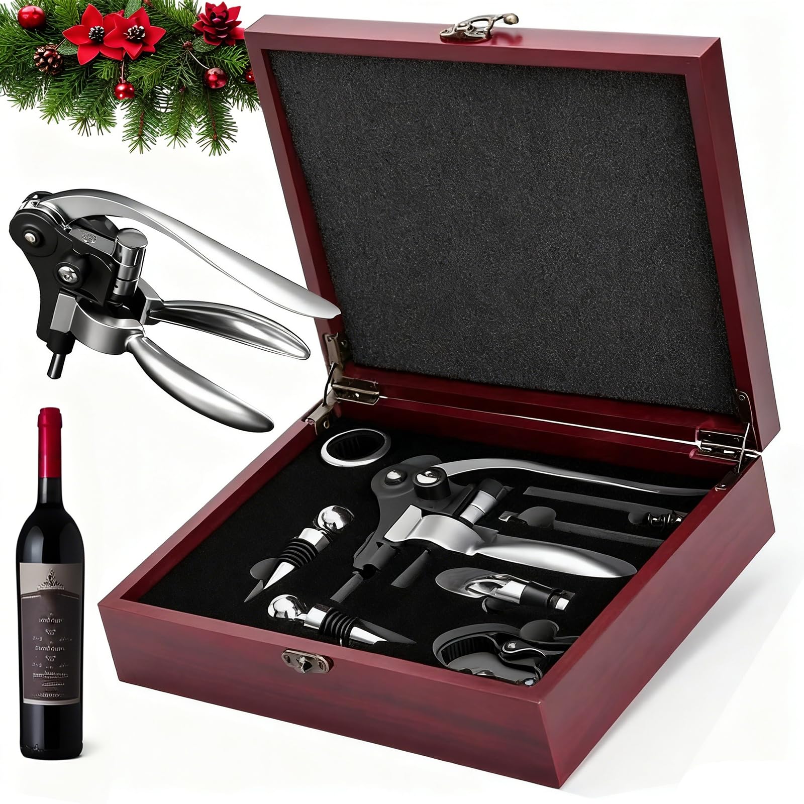 Timtop wine opener set in wooden box, organized and ready for gifting