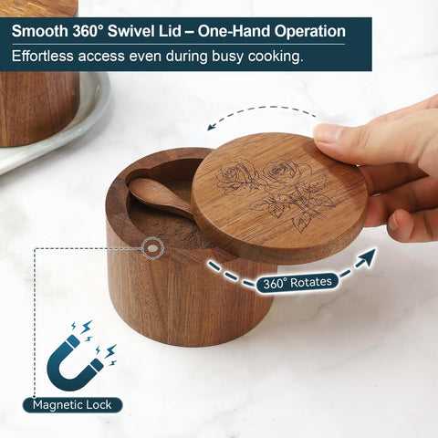 Close-up of Timtopno swivel lid enabling one-handed use while cooking